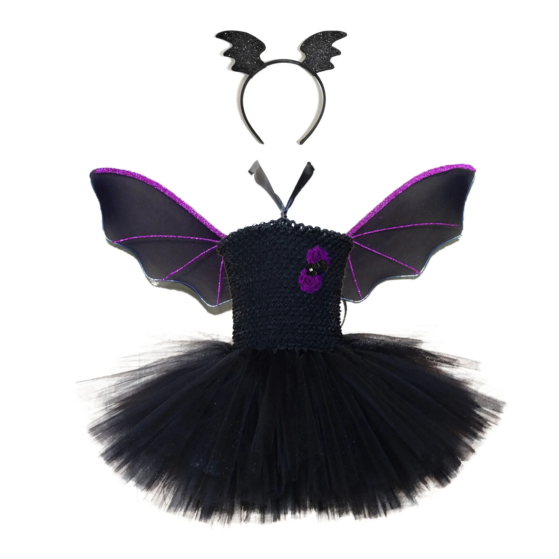 

Halloween Girl Dress Little Girl Bat Dress Vampire Cos Masquerade Show Princess Dress Size 80-130