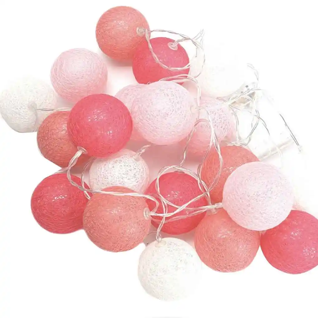 

1 5m 3meters Cotton Ball Battery LED Light String Lovers Wedding Party Bedroom Decoration Lamp