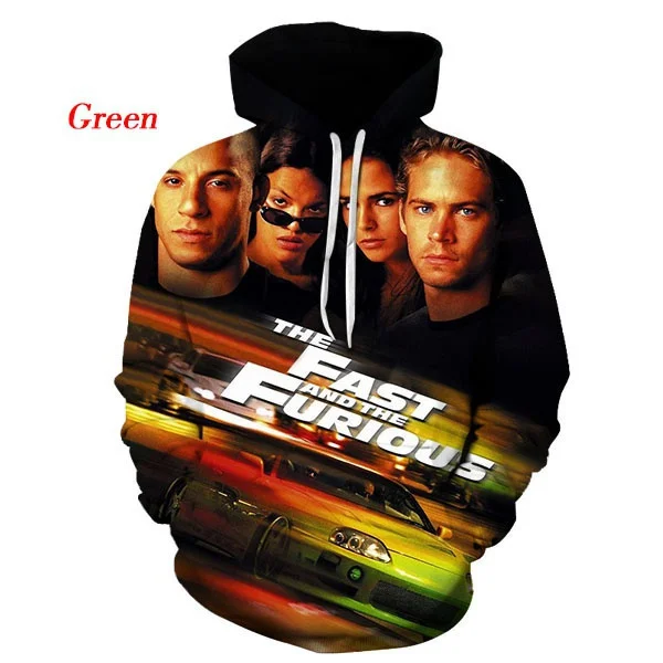 

American Movie The Fasts and the Furious 3d Printed Graphic Men Women Casual Hoodies Harajuku Coat Jacket
