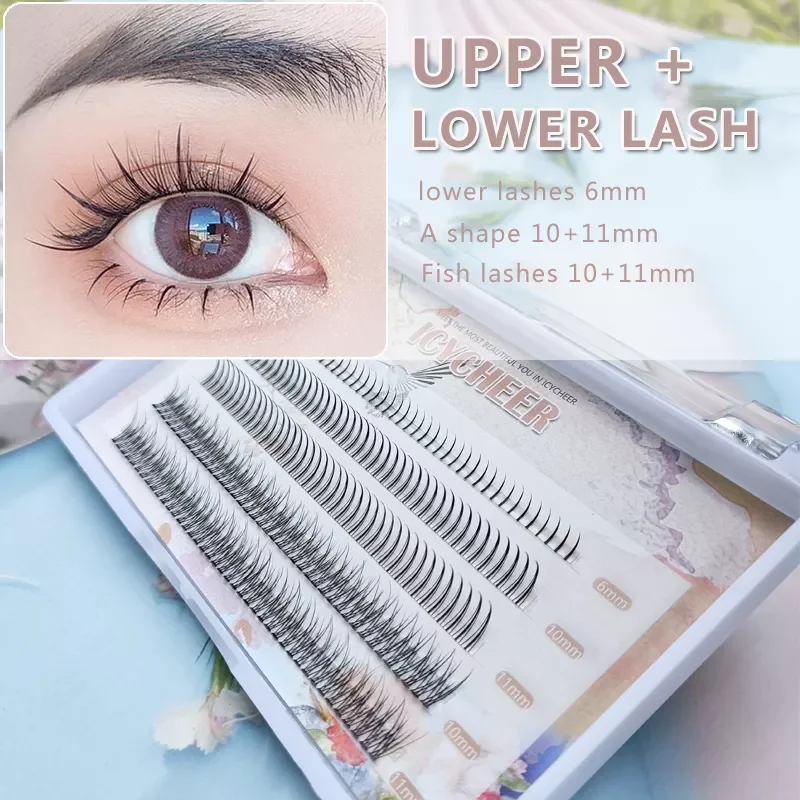 

NEW2023 Lashes Mix Bottom Lashes A Shape Fish Tail False Eyelashes Fairy Extension Pre Fan Russian Volume Soft Natural Cilia