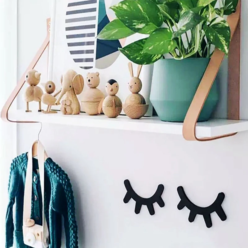 2-парный настенный декор Спящие глаза с деревянными ресницами настенное