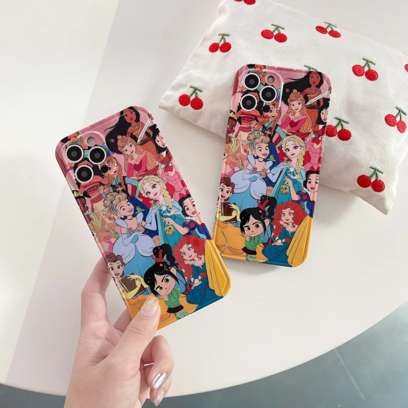 

Disney Princess Cartoon Phone Case For iPhone 13 11 12 Pro Max Mini XS XR X 8 7 Plus SE Back Cover