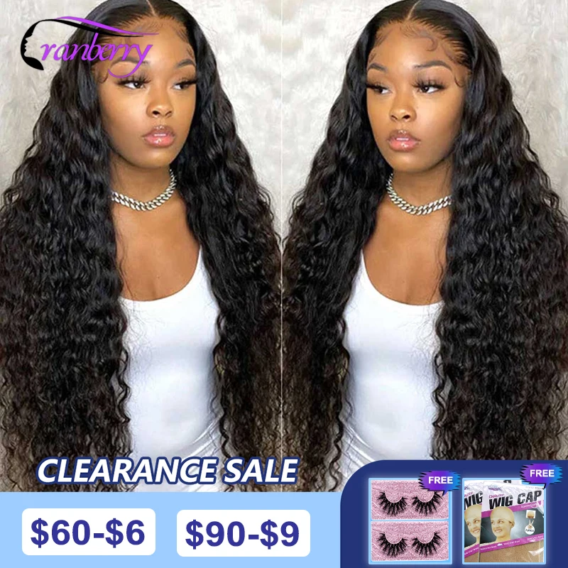 

38inch Deep Wave Lace Frontal Wig 13x4 13x6 Lace Front Human Hair Wigs For Women Cranberry Brazilian 4x4 Deep Wave Closure Wig