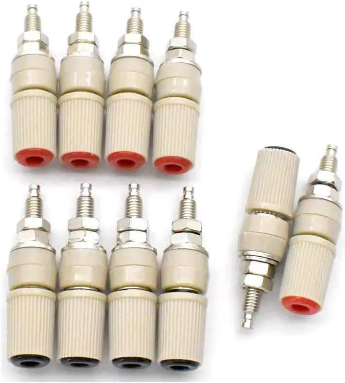 

10Pcs 4mm Banana Jack Female Panel Mount Banana Socket Binding Post Terminals Connectors Adapter for for 4mm Banana Plug