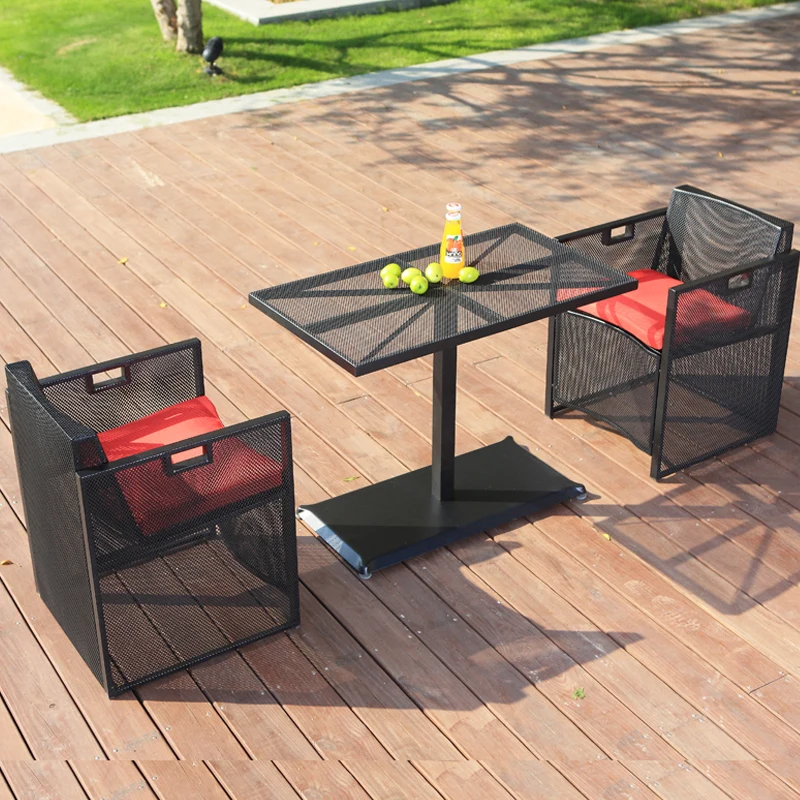 S Modern Simple Leisure Three Piece Set Indoor Mini Creative Outdoor Iron Dining Tables And Chai