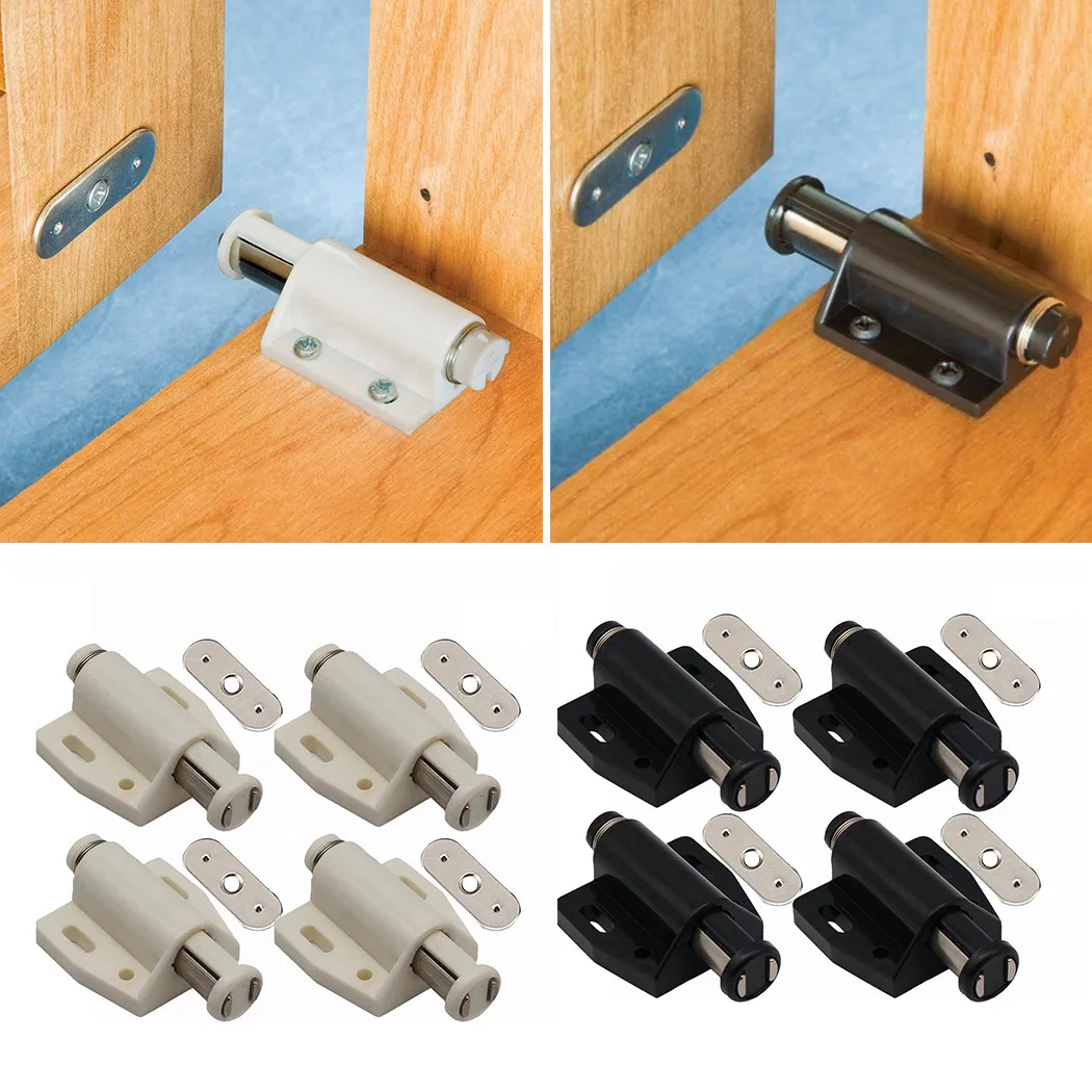 

4Pc Single Magnetic Pressure Push To Open Touch Latch Cabinet Lock For Wardrobes Door Bathroom Cabinet Catches Invisibility Push