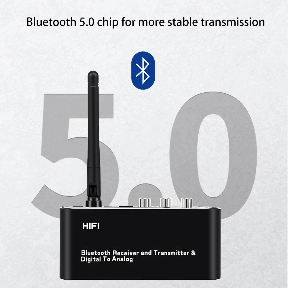 Беспроводной цифро-аналоговый аудиопреобразователь DAC с Bluetooth приемником передатчиком для Hi-Fi стерео аудио Bluetooth DAC (art.: 3920bf22933bc) - 3920bf22933bc