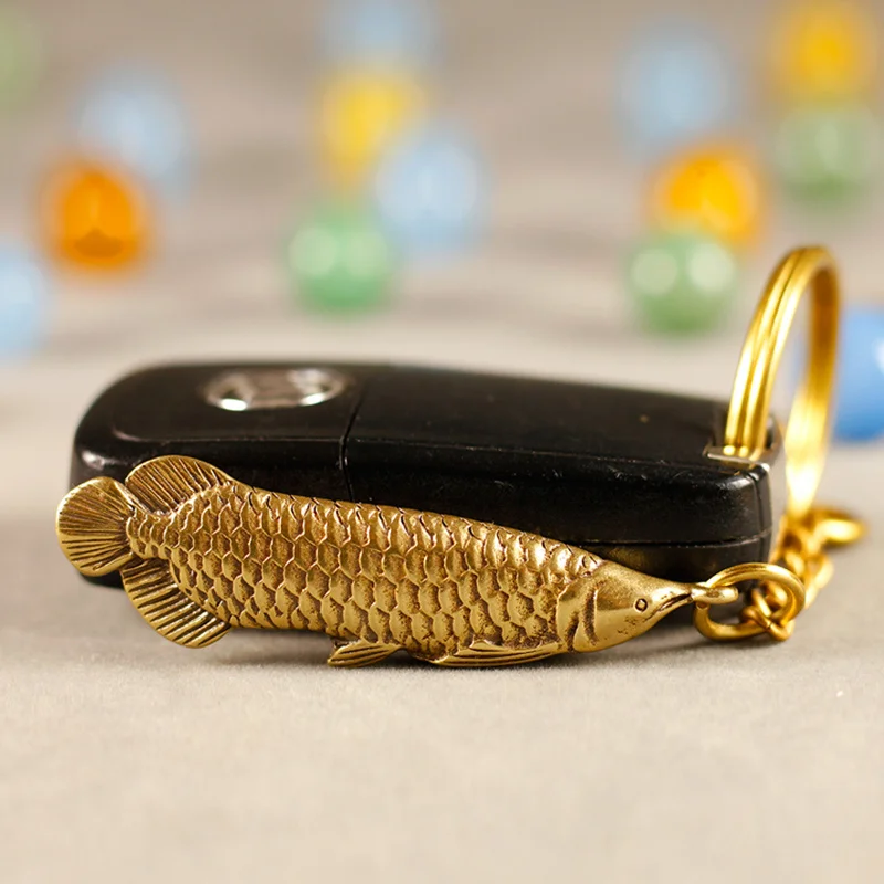 

Arowana Box Opener Small Keychain Pendant With Ring Fish Shaped Hanging Bag Key Metal Decor Gift For Friends Открывалка брелка