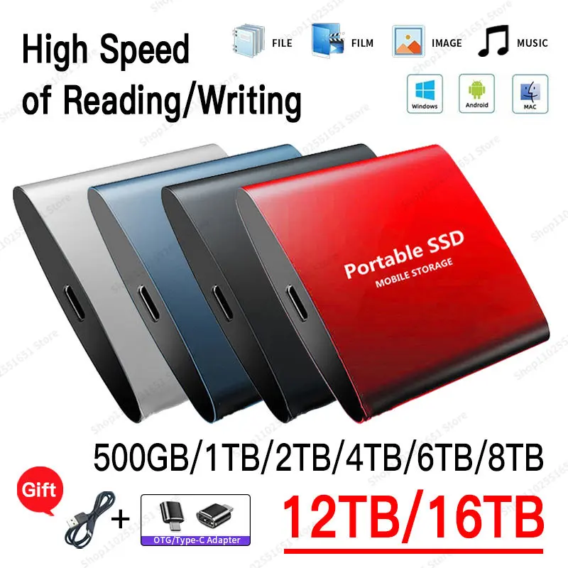 

External Storage Device Moblie 128TB Hard Drive 64TB 32TB Large Memory 8TB 4TB Hard Disk for Desktop Mobile Laptop Microcomputer