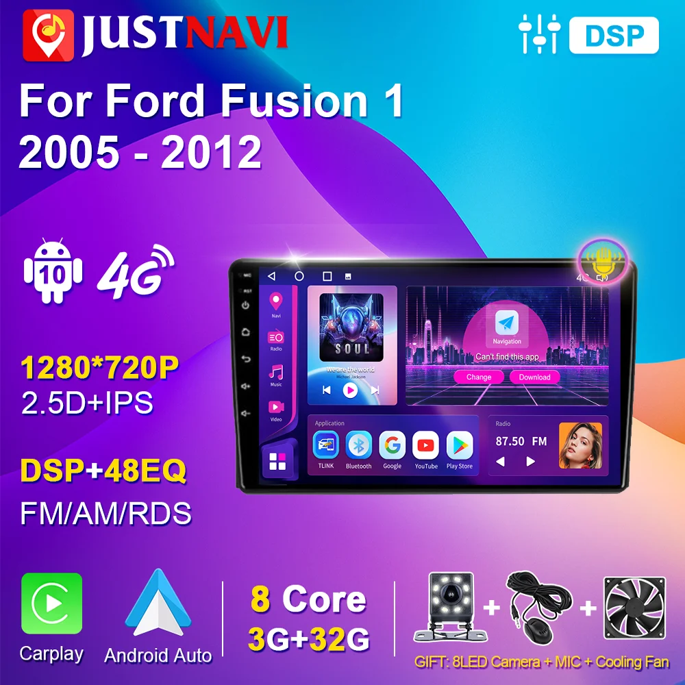 

Car Radio Android 10.0 For Ford Fusion 1 2005 - 2012 Multimedia GPS Navigation System Player Stereo Receiver Carplay 2 Din DSP