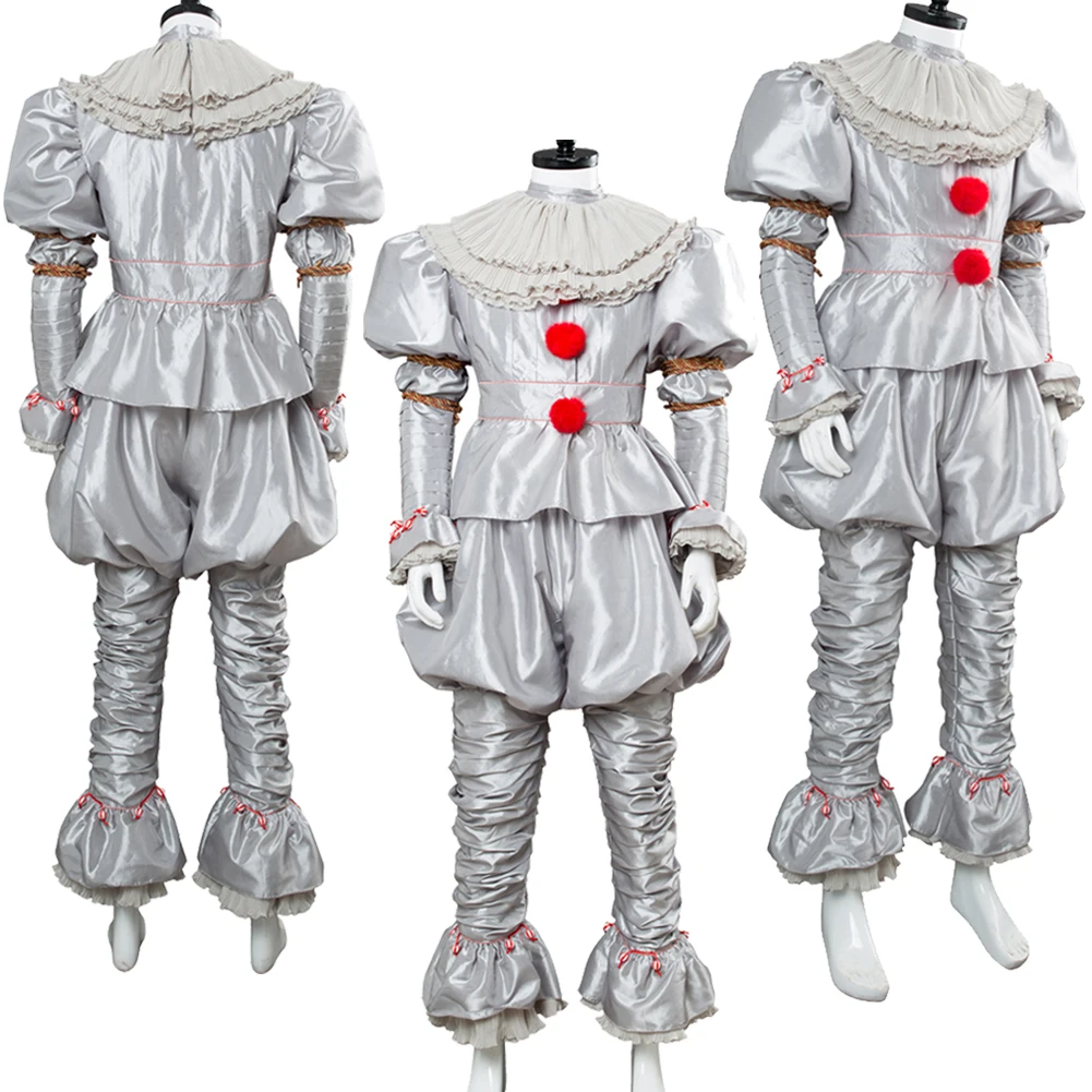 Костюм для косплея клоуна Pennywise из коллекции ужасов на Хэллоуин фантазийный