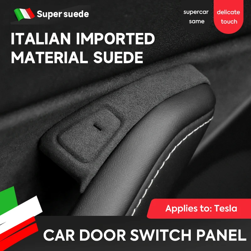 

Фланелевые аксессуары для Tesla Model 3, модель Y 2016-2022, чехлы для переключателей управления окошком автомобиля, супер замшевые Стикеры с кнопками...