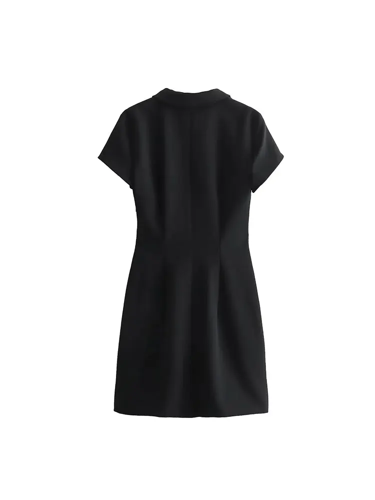 Платье-миди женское на бретельках с отложным воротником и коротким рукавом