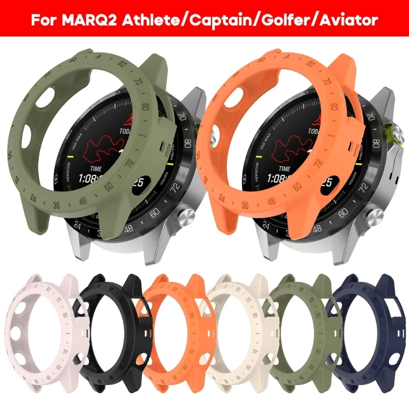 

Shockproof Screen Protector Sleeve Soft Frame Housing Protective Cover Bumper-Shell for Marq2 Athlete/Captain Watch