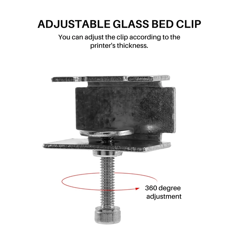 Фото (B63C) Зажим для стеклянной платформы, совместимый с Ender 3/3 Pro/V2/3S, Ender 5/Pro, регулируемый зажим-фиксатор для 3D-принте №3