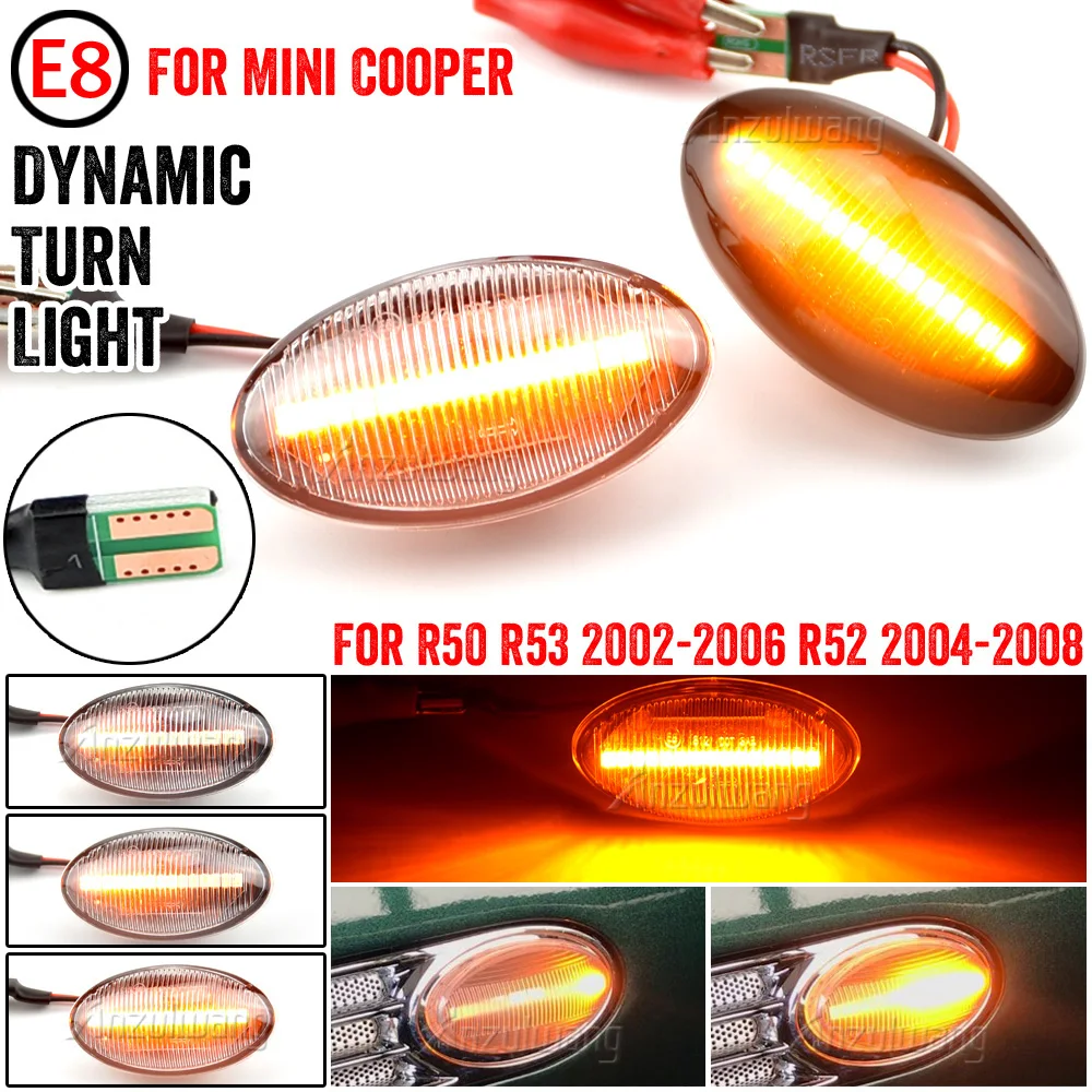 

2 шт., динамическая фонарь с боковым ретранслятором для BMW MINI Cooper R50 R52 R53 2002-2008