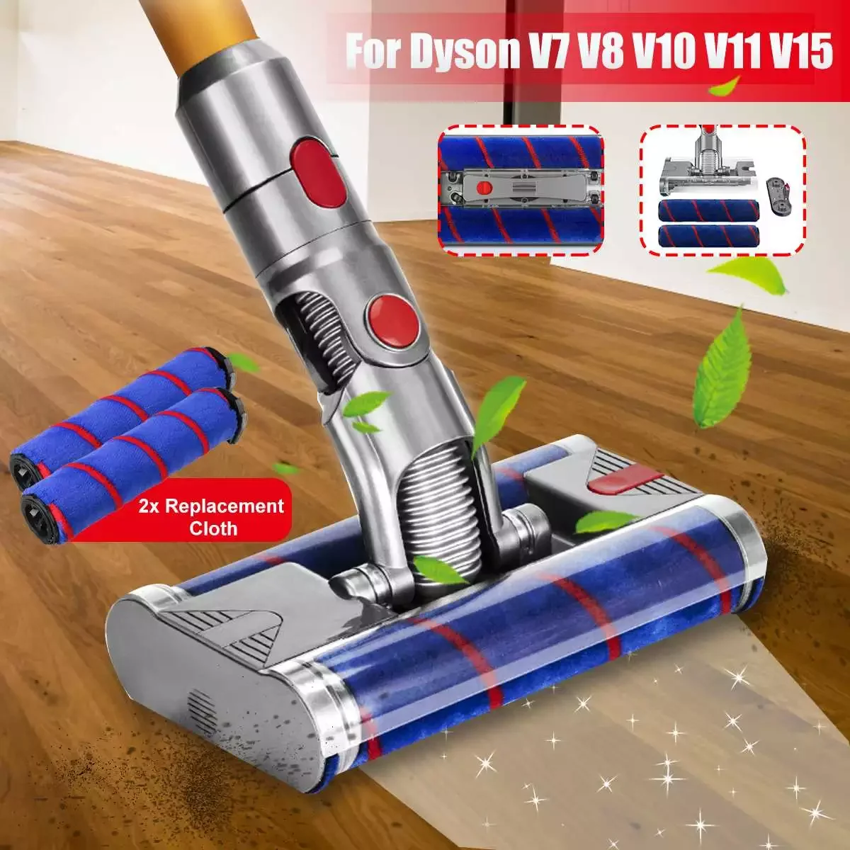 

Насадка для пылесосов Dyson V7V8V10V11V15, вращающаяся на 360 ° щетка со светодиодной подсветкой