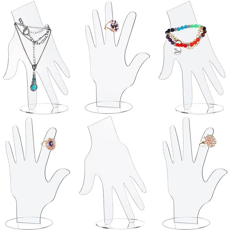 

Прозрачный акриловый подвесной браслет в форме руки, подставка для колец, демонстрация ювелирных украшений, держатель-органайзер, подставки для ювелирных изделий