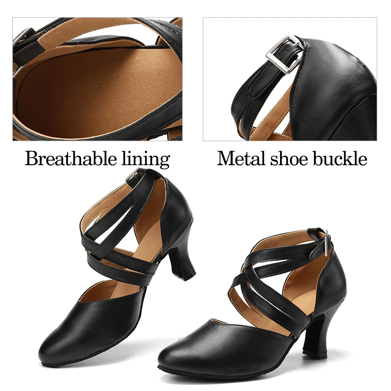 DKZSYIM Women Dance Shoes Ladies Girls Ballroom Latin Shoes Modern Jazz Comfortable Close Toe Dance Sneakers Middle Heel 4cm-7cm