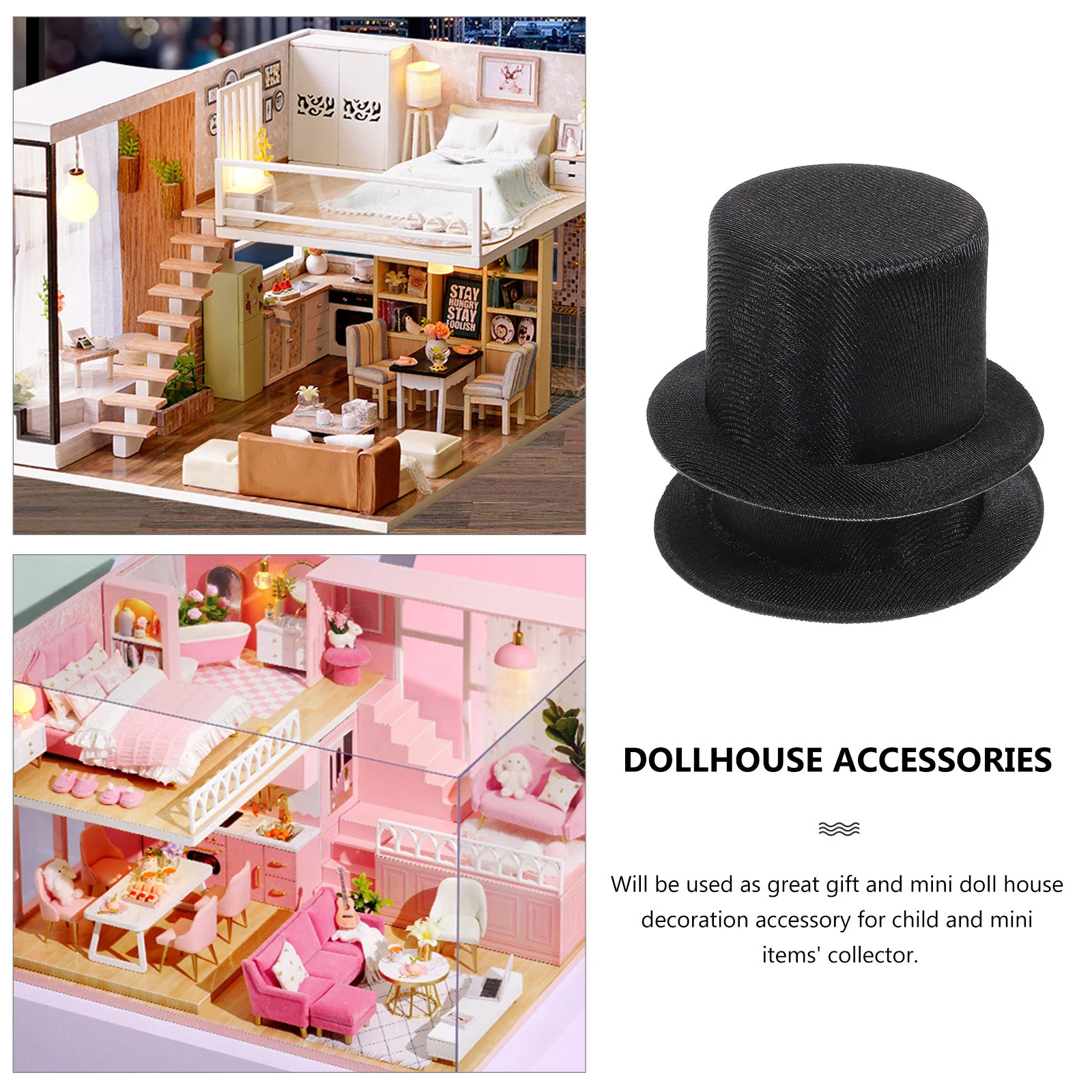 4-х шт. мини-шляпа из фетра для девочек-снеговика черный верхний цилиндр поделок