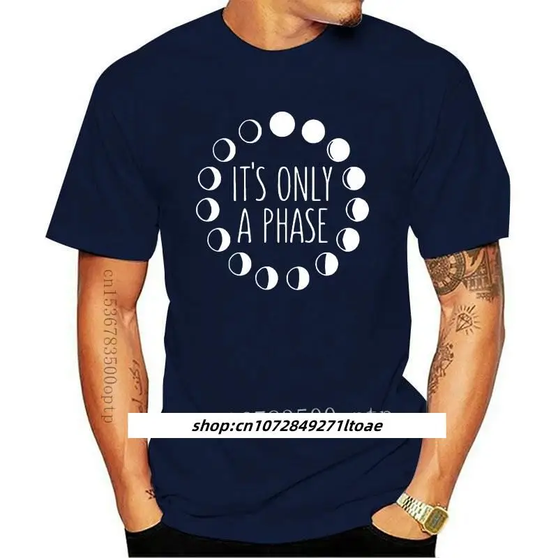 

Mens Clothing It's Only A Phase Moon Phases T-shirt High Quality Moon Phases Witch 90s Black Tshirt Funny Women Graphic Hallowee