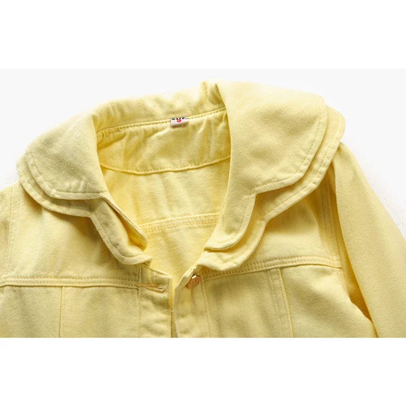 Модная желтая джинсовая куртка с большим карманом женская свободная короткая