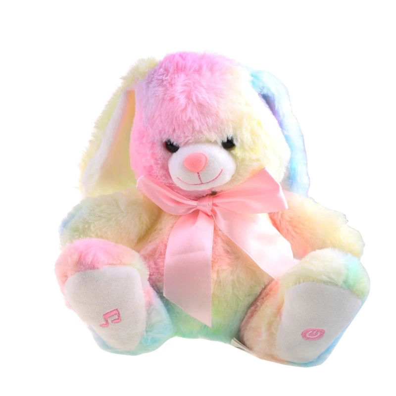 

Y3NF 10 дюймов светящийся пушистый кролик Светодиодная кукла со вспысветильник детский счастливый Пасхальный подарок