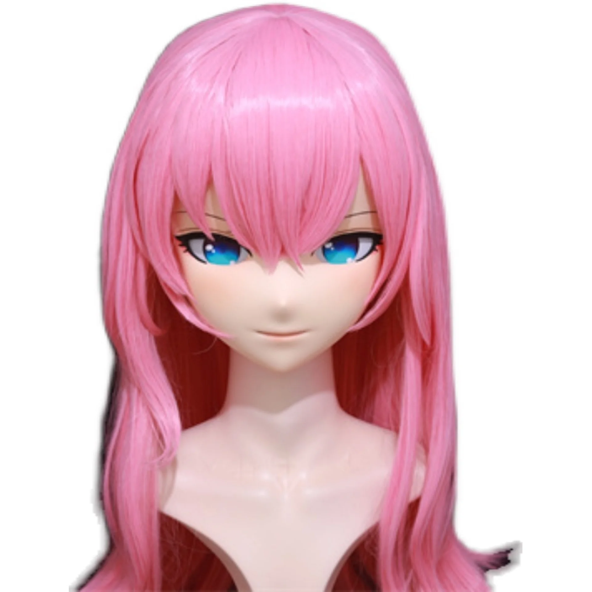 

(NFD-904) Customize Character Female/Girl Resin Kig Half Head With Lock Anime Cosplay Japanese Animego Kigurumi Mask