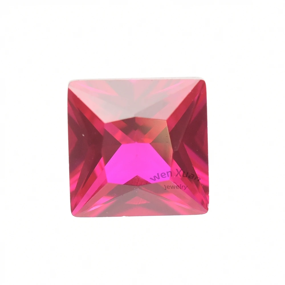 Красные корундовые камни квадратные высокого качества 1 5x1 5 ~ 15x15 мм свободные