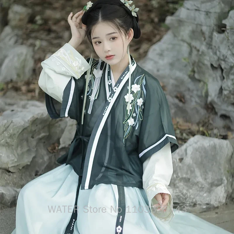 Женские старинные костюмы акваханьфу китайские традиционные платья зеленого