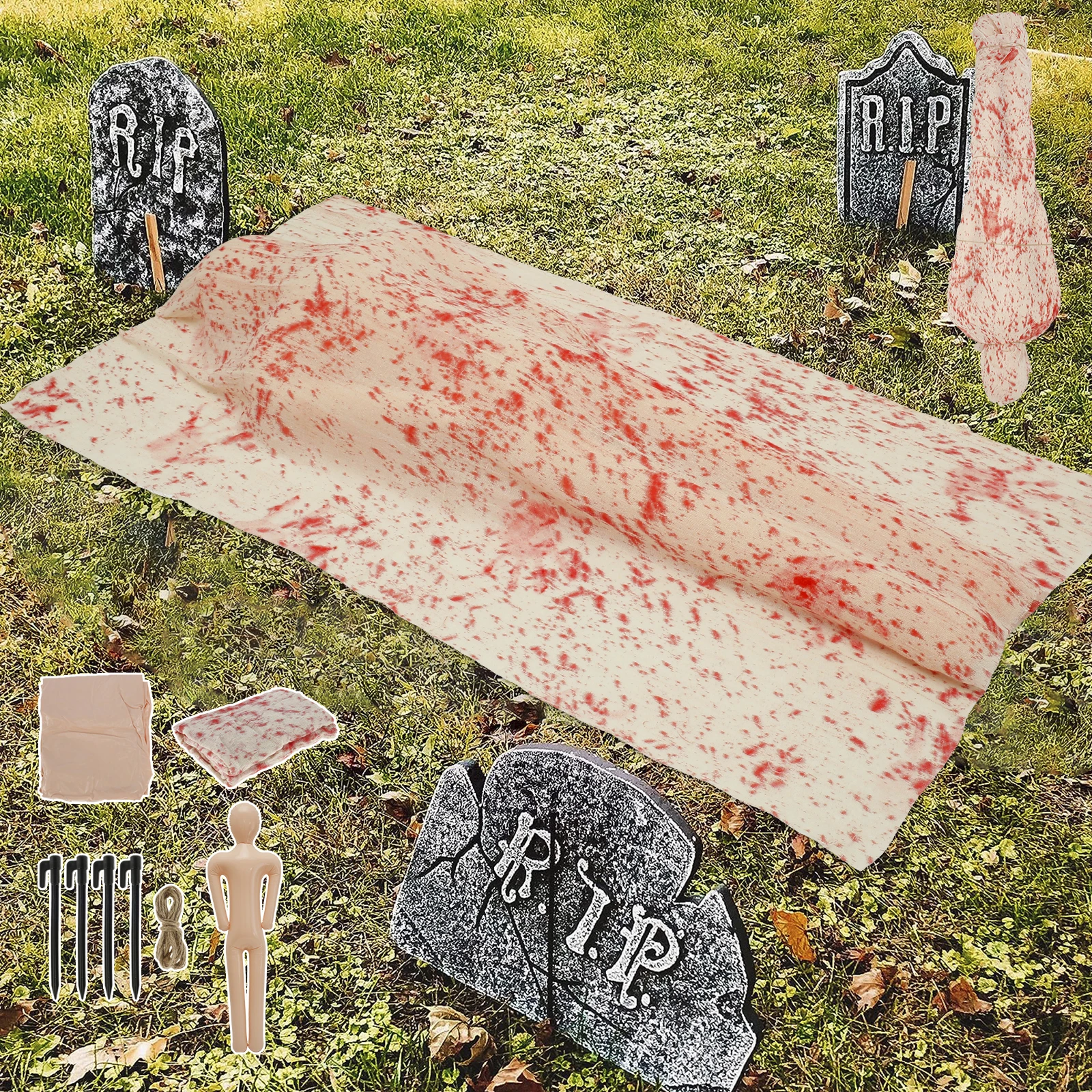 

Halloween Decorations Dead Victim Props Scary Dead Body Props Lying Dead Body Props for Outdoor Garden Decor Halloween Fun