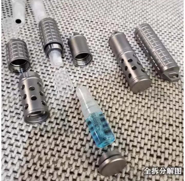 Чистый титан EDC Диспенсер для духов и лосьона Стеклянный защитный корпус бутылок