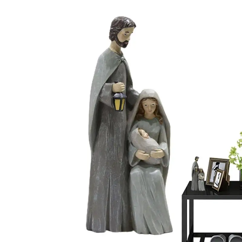 

Рождественские фигурки святой семьи, Рождественская настольная Фигурка рождества, хранилище святой семьи, прочная деревянная Рождественс...