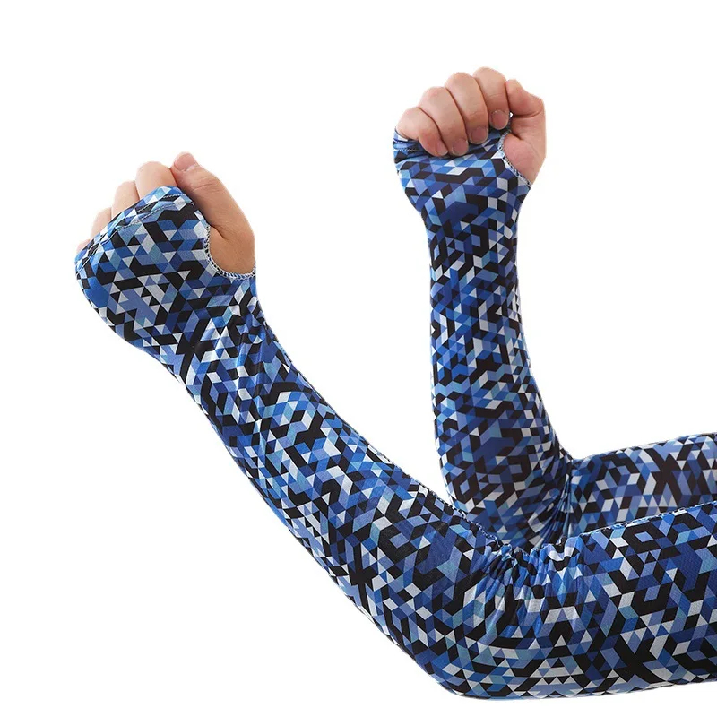 

Камуфляжный Шелковый Солнцезащитный рукав с ремнем для пальцев летняя утечка для пальцев Спортивная Рыбалка рукав для рук рукав для льда