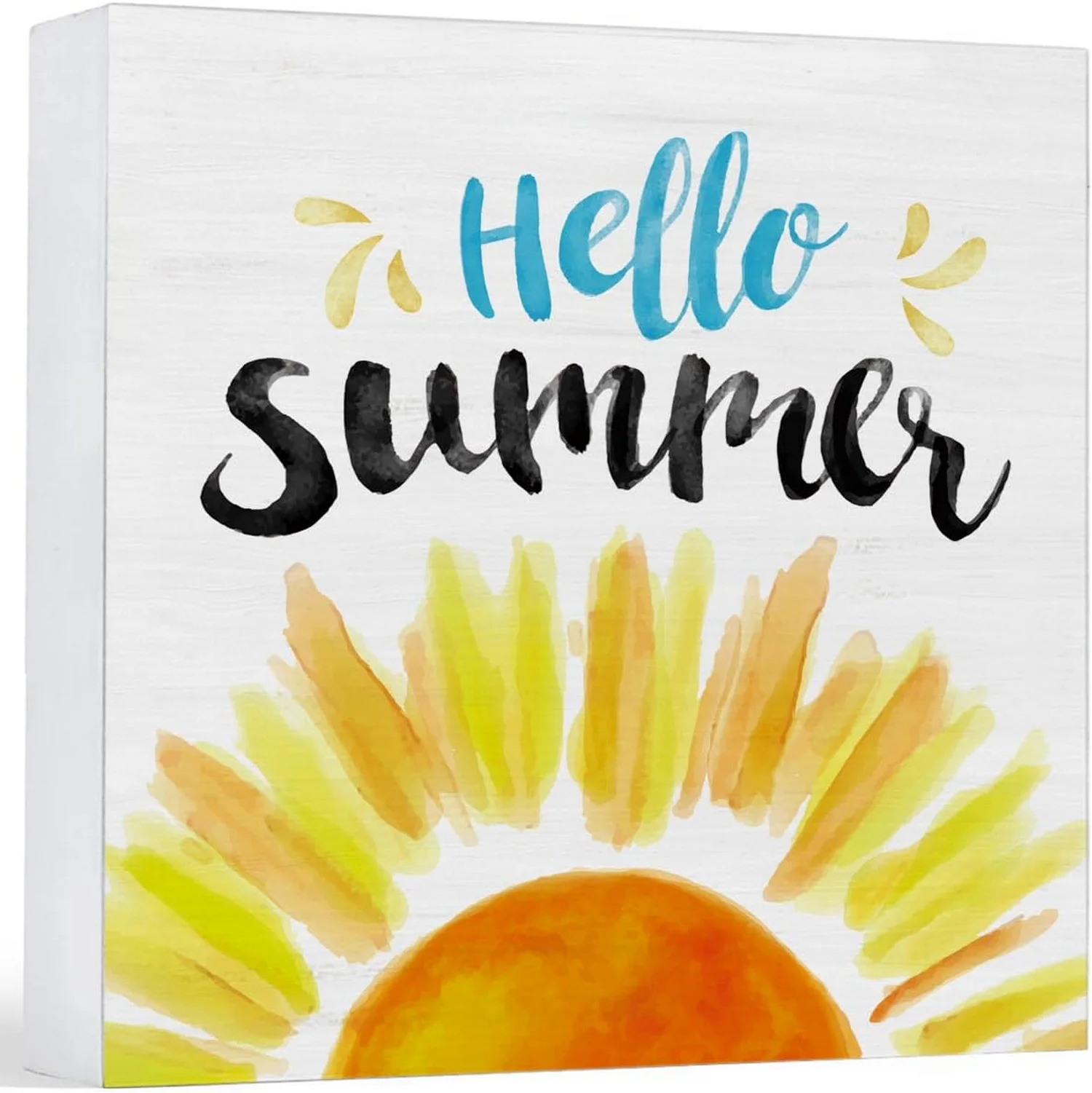 Привет Лето Деревянный Блок Знак В Пасторальном Стиле Декоративная Настольная