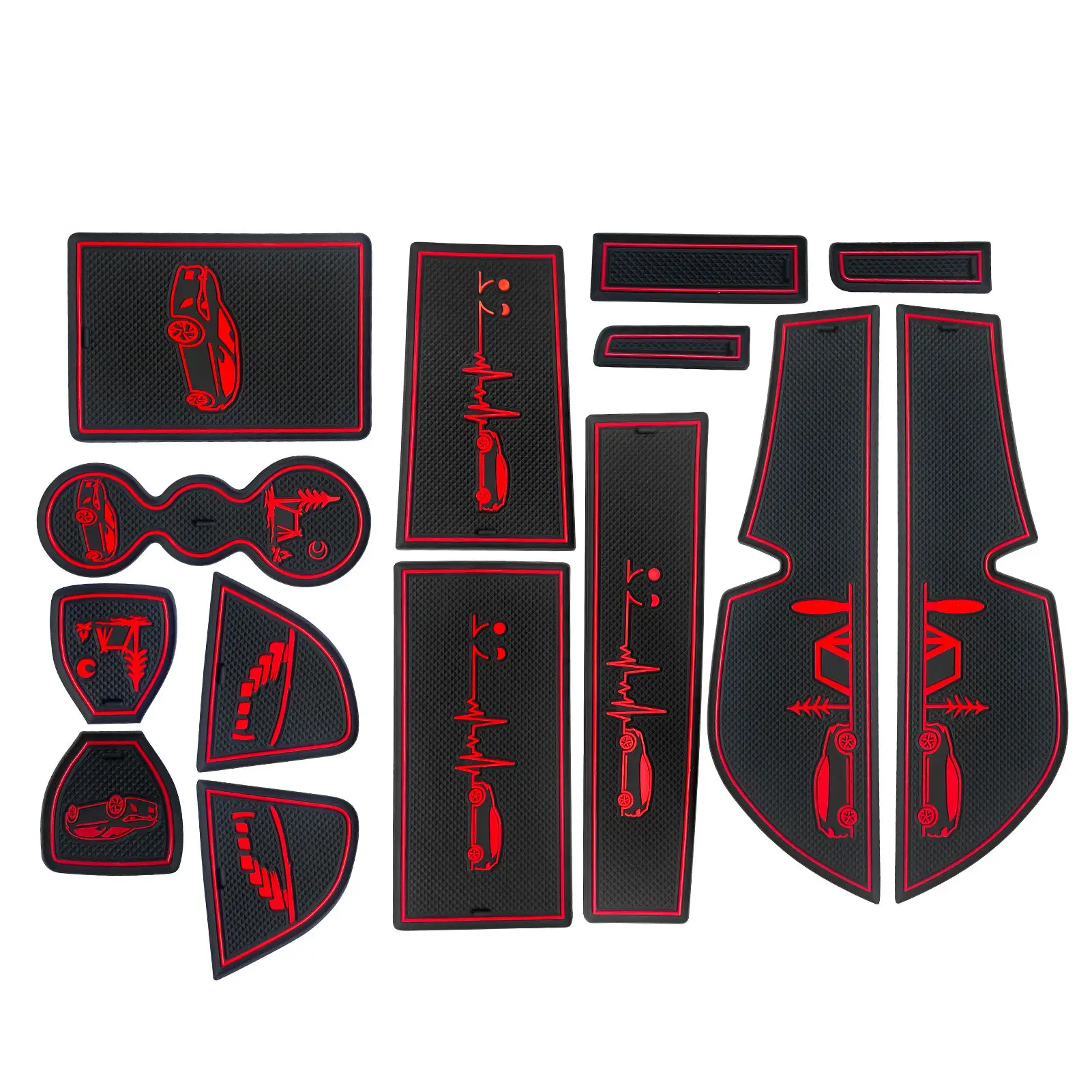 

14 шт. Нескользящая автомобильная подставка для чашки, слот для VW Volkswagen ID.4 ID4 2021-2024, аксессуары, противоскользящий коврик, карманный коврик, подставка для чашки