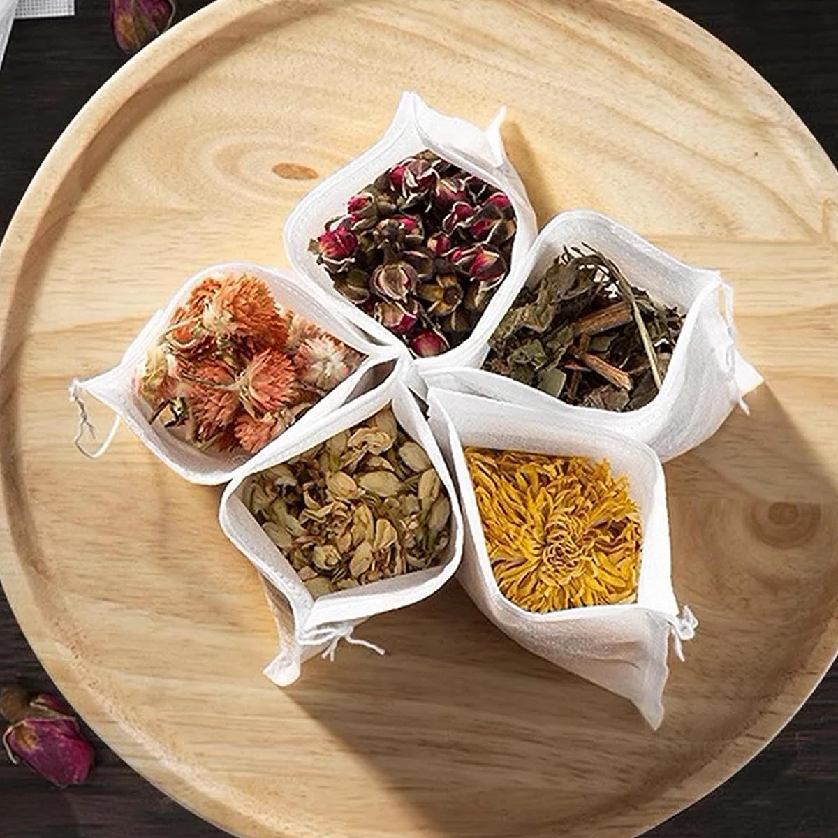 100 шт. одноразовые чайные пакеты пустые пакетики нетканые тканевые с фильтром для