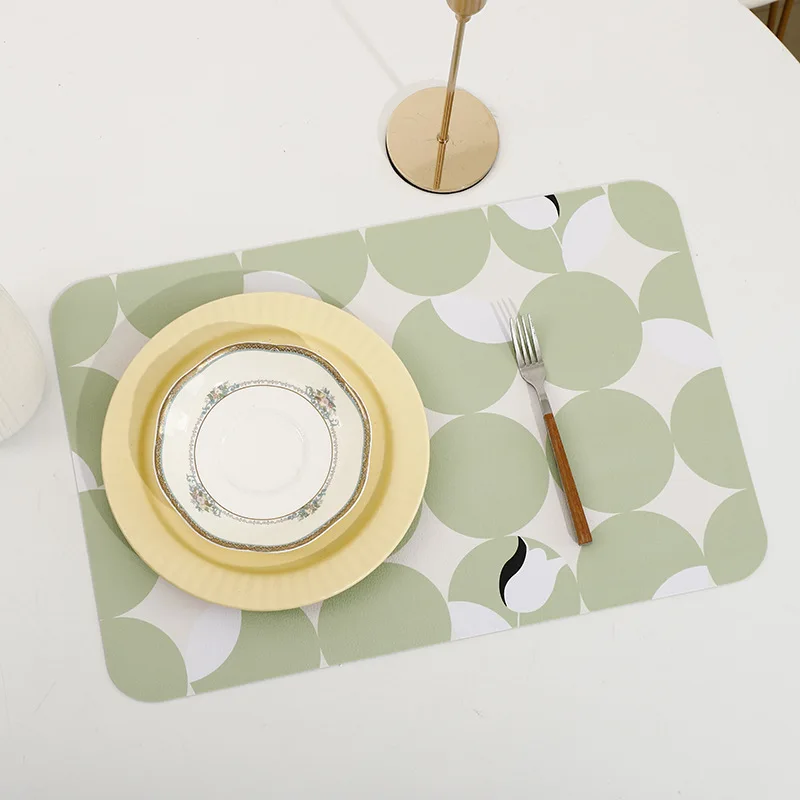 

Простая кожаная подстилка для обеденного стола, защита от горячей воды, маслонепроницаемая подстилка, Современная посуда, теплоизоляционн...