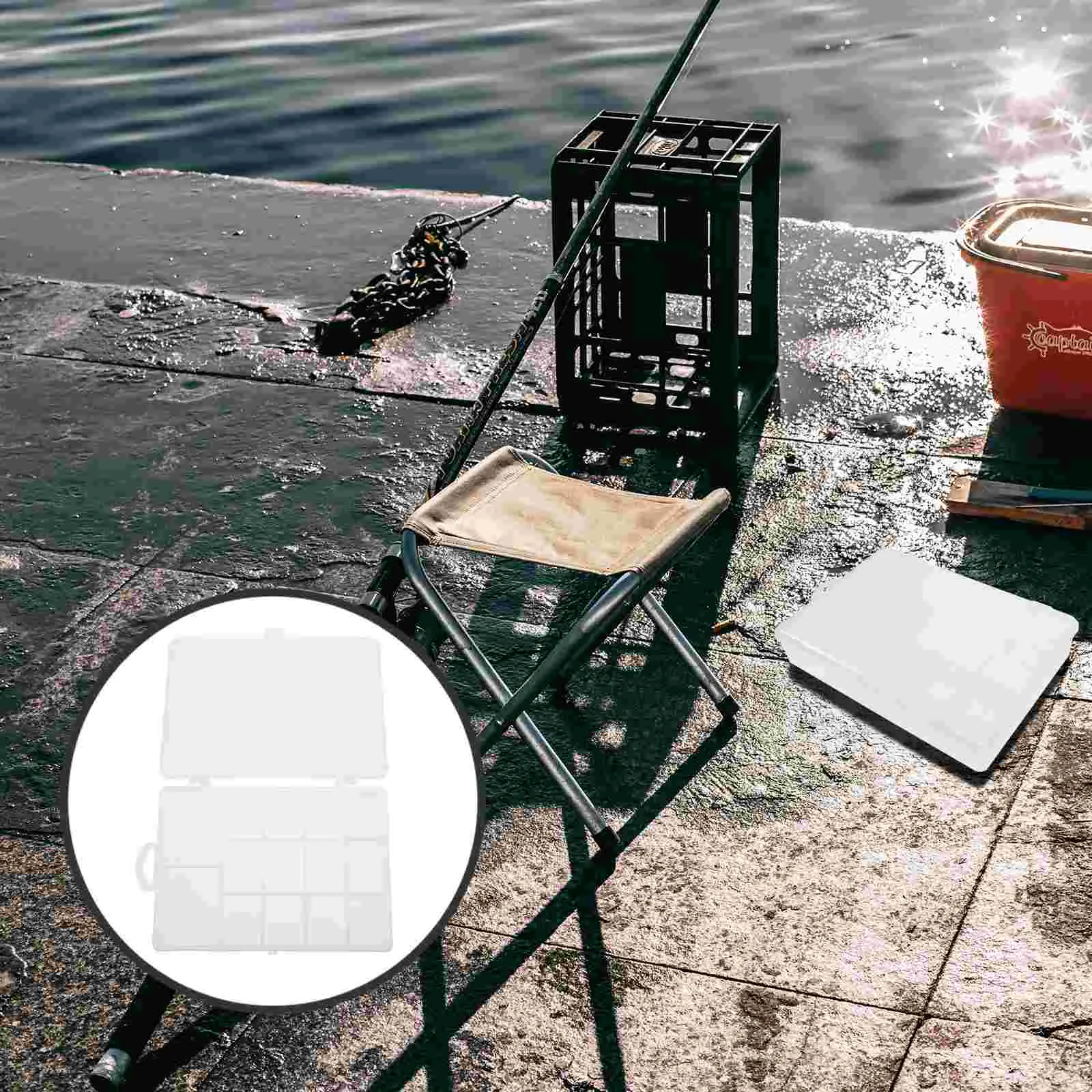

Transparent Plastic Box Convenient Fishing Tackle Organizer Lure Bait Case Multiple-grids Cases Portable Trays Storage