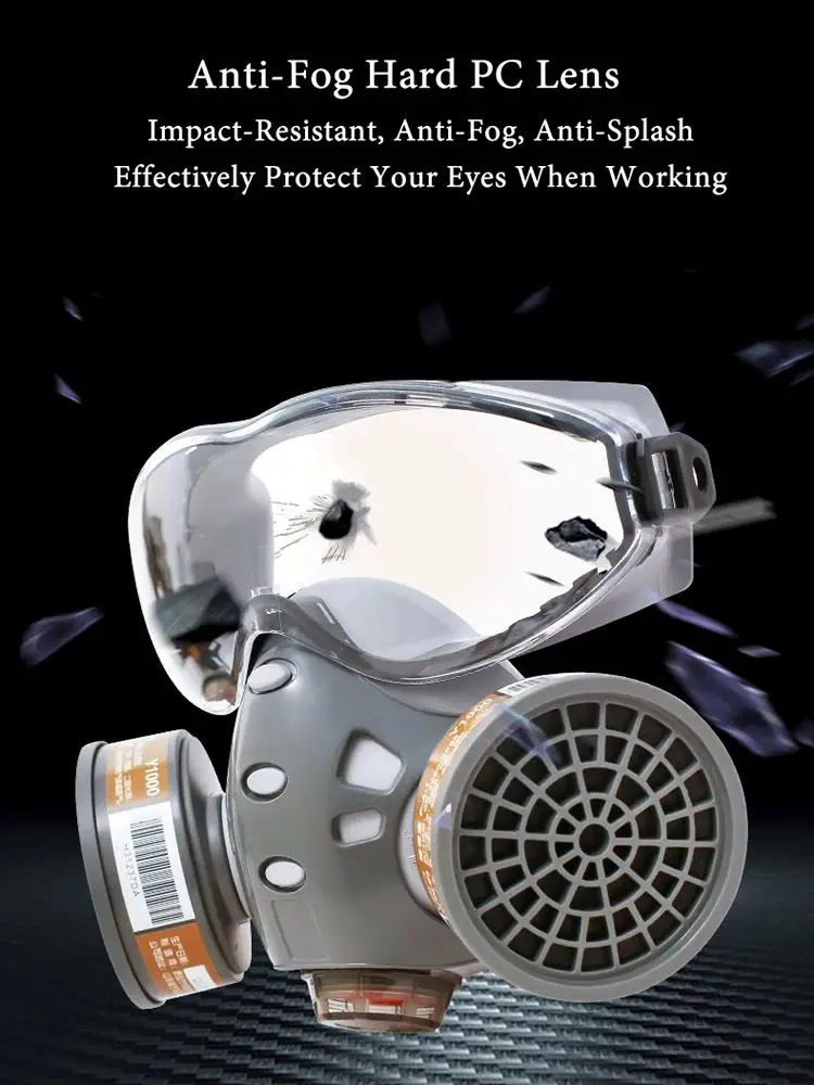 Респиратор для химических веществ с защитными очками Пылезащитная маска лица