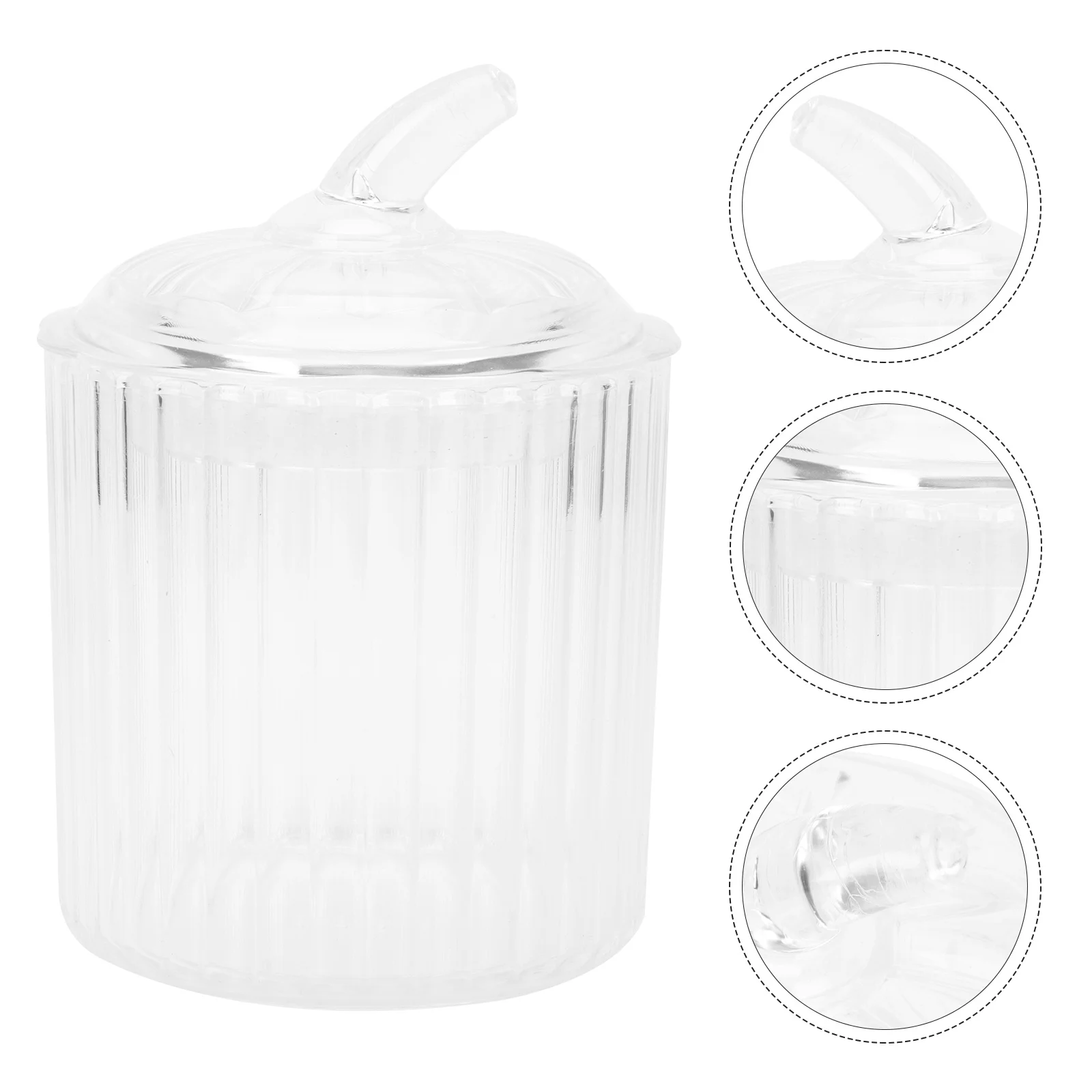 

Cotton Swab Organizer Candy Jars Lids Sugar Snack Jars Lids Glass Kitchen Canisters Sealed Jar Cookie Jar Trinket Case