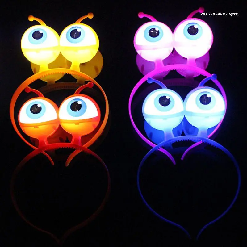 

New Eyeball LED Hair Hoop Flashing Glow Headband Crown Heart Light Up Hairbands Hair Accessories Glow Party New Drop Shipping