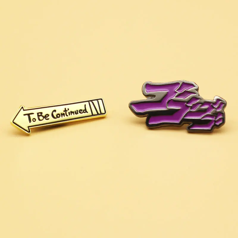 

SALeeee Animation Peripheral Brooch Text Metal Badge Unfinished To Be Continued Cartoon Pin Animation Accessories