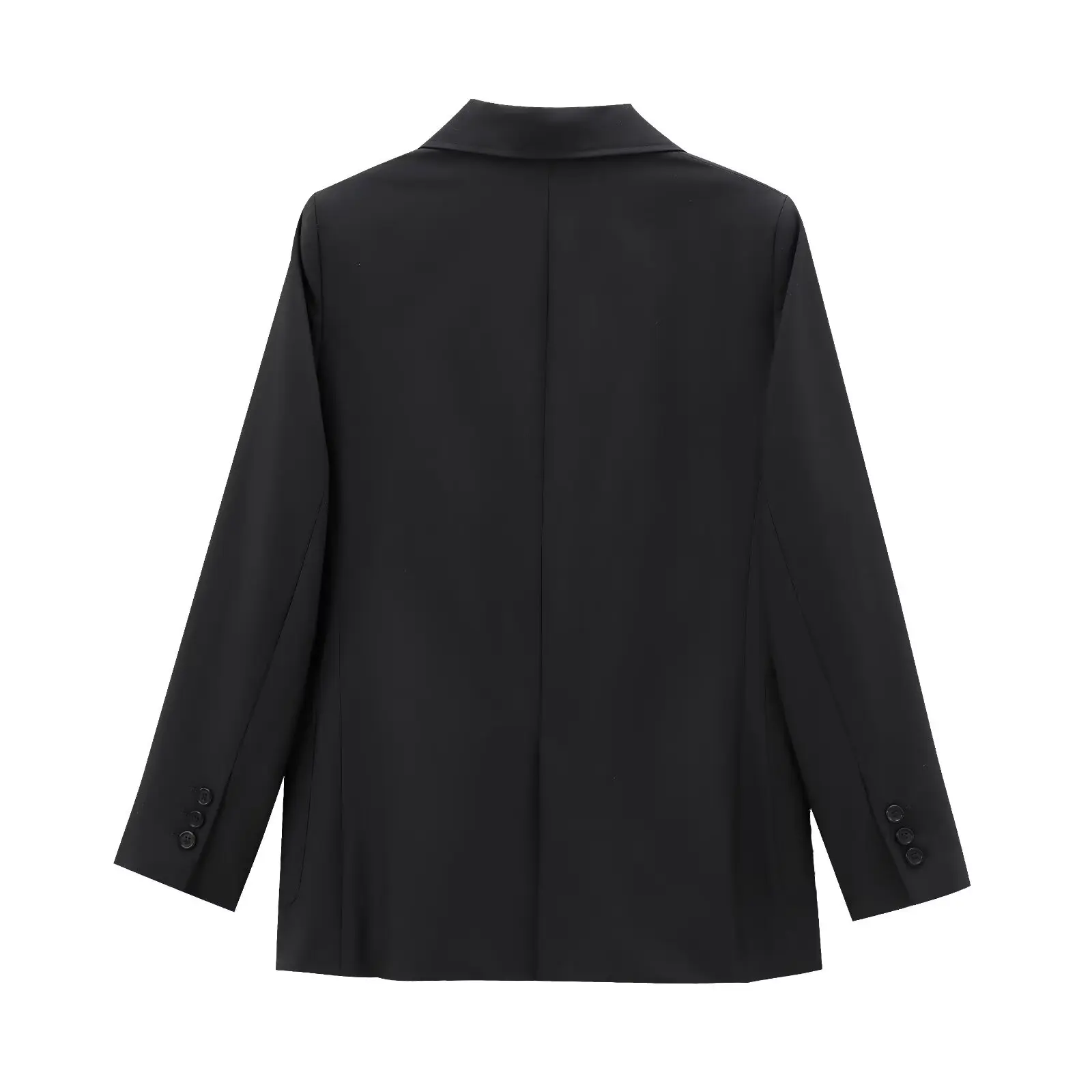 Maxdutti осень 2024 минималистичный женский черный костюм прямой комплект свободные