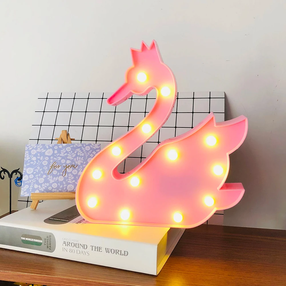 

LED Lamp Romantic Swan Night Light Lamp Bed Light Home Office Decoration Birthday Gift Warm white