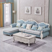 private custom european style cloth sofa combination living room size household solid wood wash free technology cloth sofa
