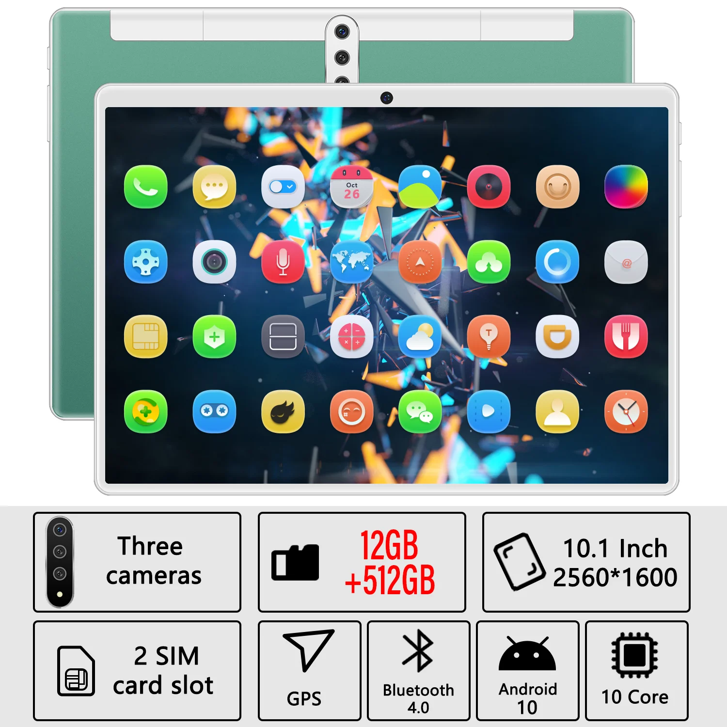 

Tablet PC Laptop GPS Netbook 8800mAh 16MP+32MP WIFI 10 Core Bluetooth 12GB+512GB 10.1 Inch 5G LTE Android 10.0 Google Play Mini