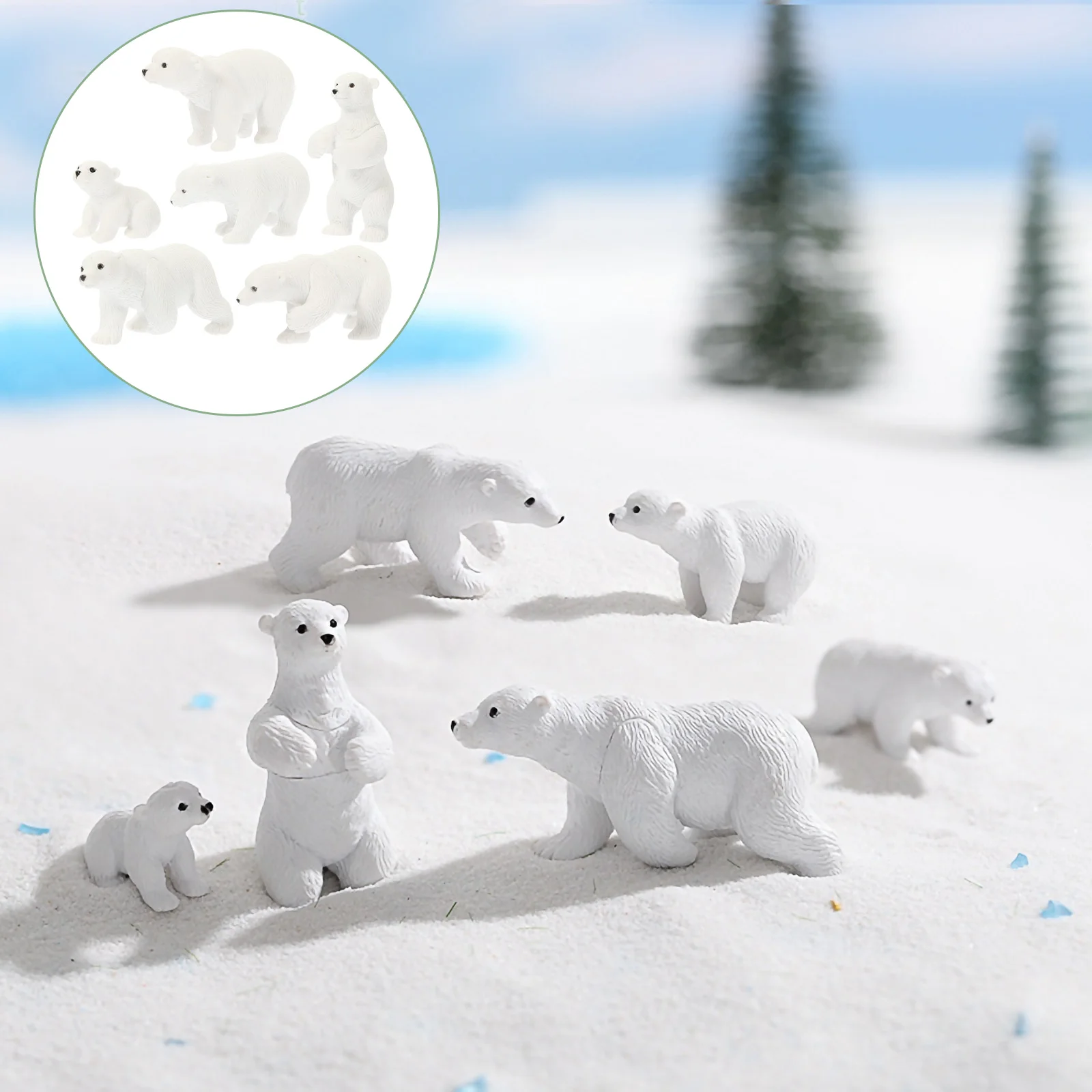

Figurines Animal Micro Landscape Resin Decoration Animalschristmas Figure White Figurine Toppersgarden Mini Miniature Statue