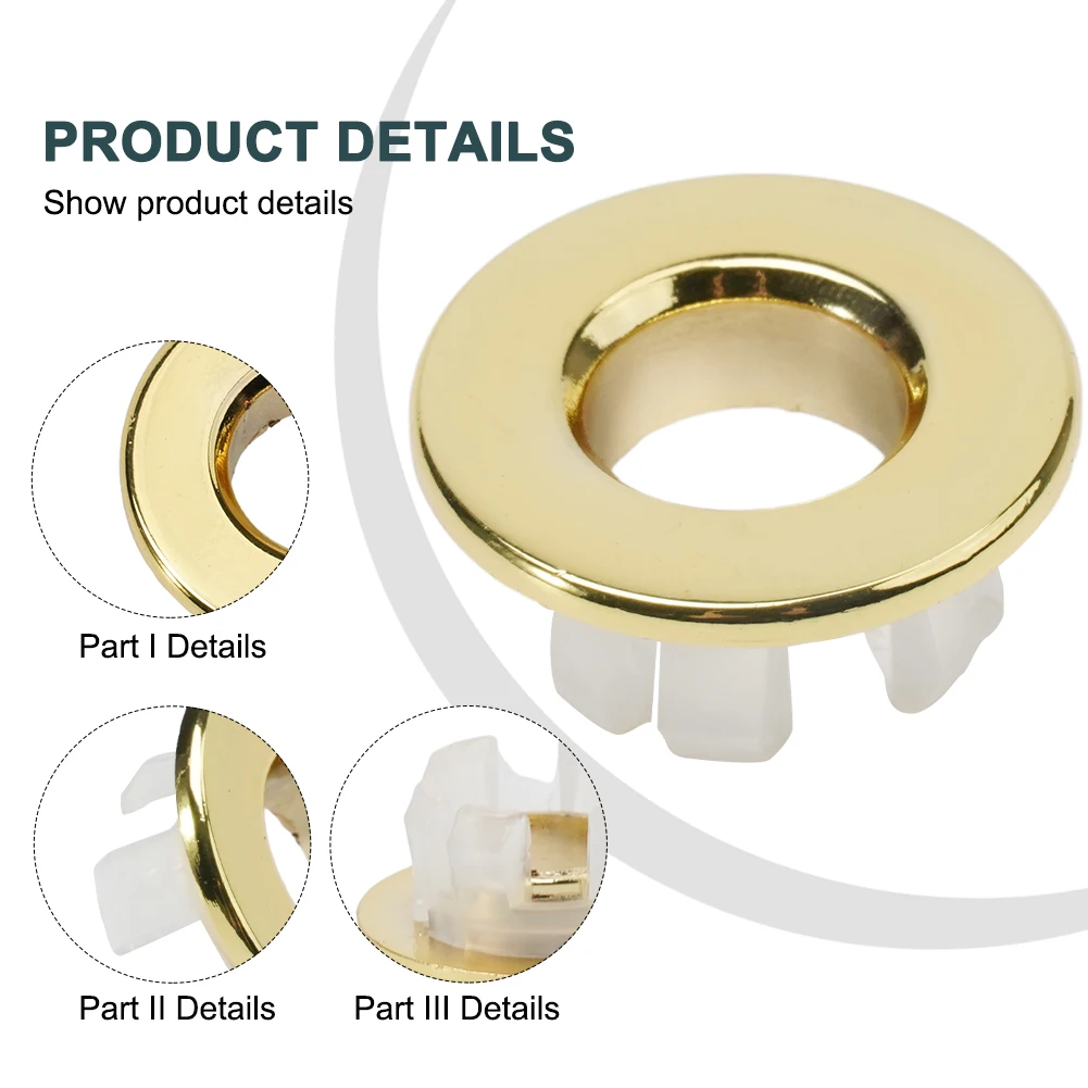

Sink Basin Cover Hotel Office Anti-rust Bathroom Metal Overflow Replacement Supply Decorative Faucet Household
