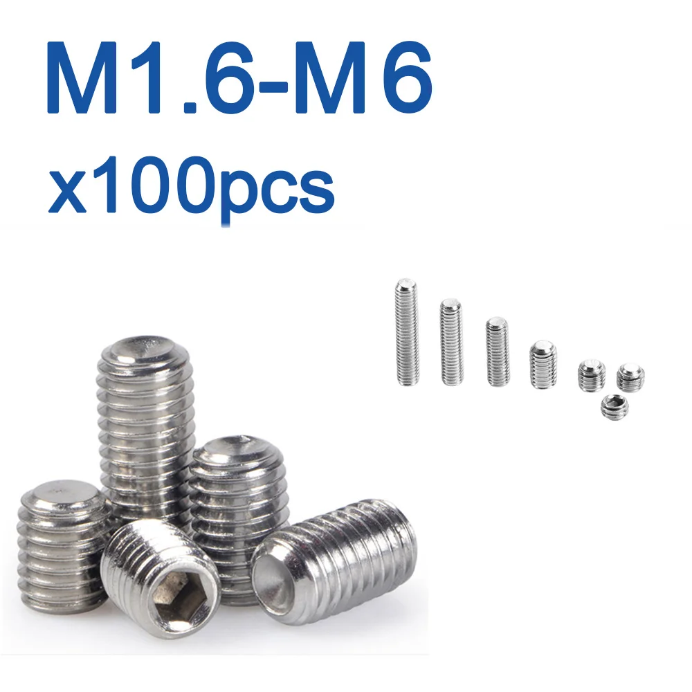 

100 шт./партия, шестигранные винты из нержавеющей стали, M2 M3 M4 M5 M6 M8 M10